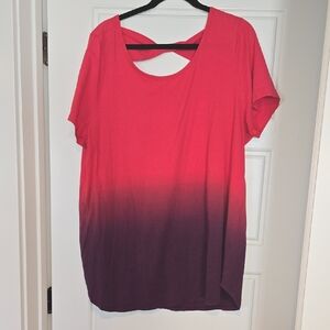 Lane Bryant Red to Purple Gradient Short Sleeve Top 18/20
